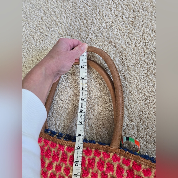 Miss Albright Anthropologie Womens Large Colorful Pink Tote Bag - Picture 8 of 8